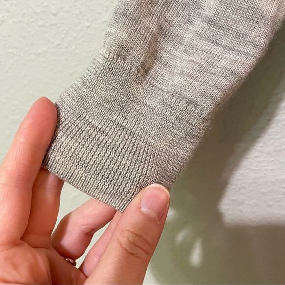 All Saints Grey Lightweight Cold Shoulder Turtleneck Sweater 4 Merino Wool - Picture 6 of 8